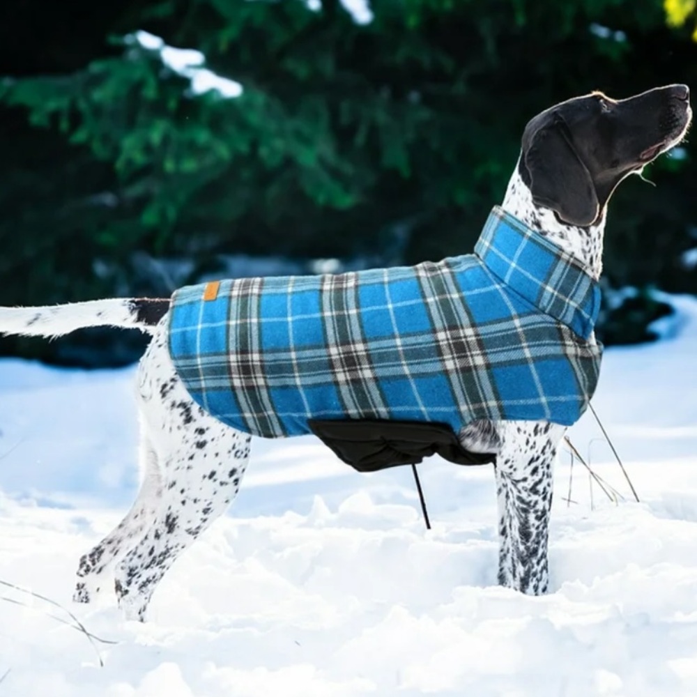 NWOT Kuoser Reversible Dog Coat Adjustable British Plaid Waterproof Windproof